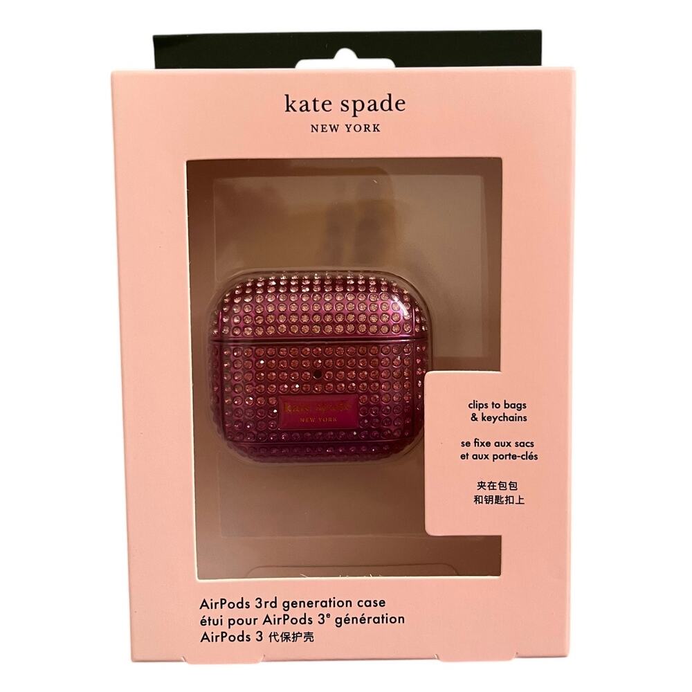 Kate Spade Pink Rhinestone AirPods 3rd Gen Case
